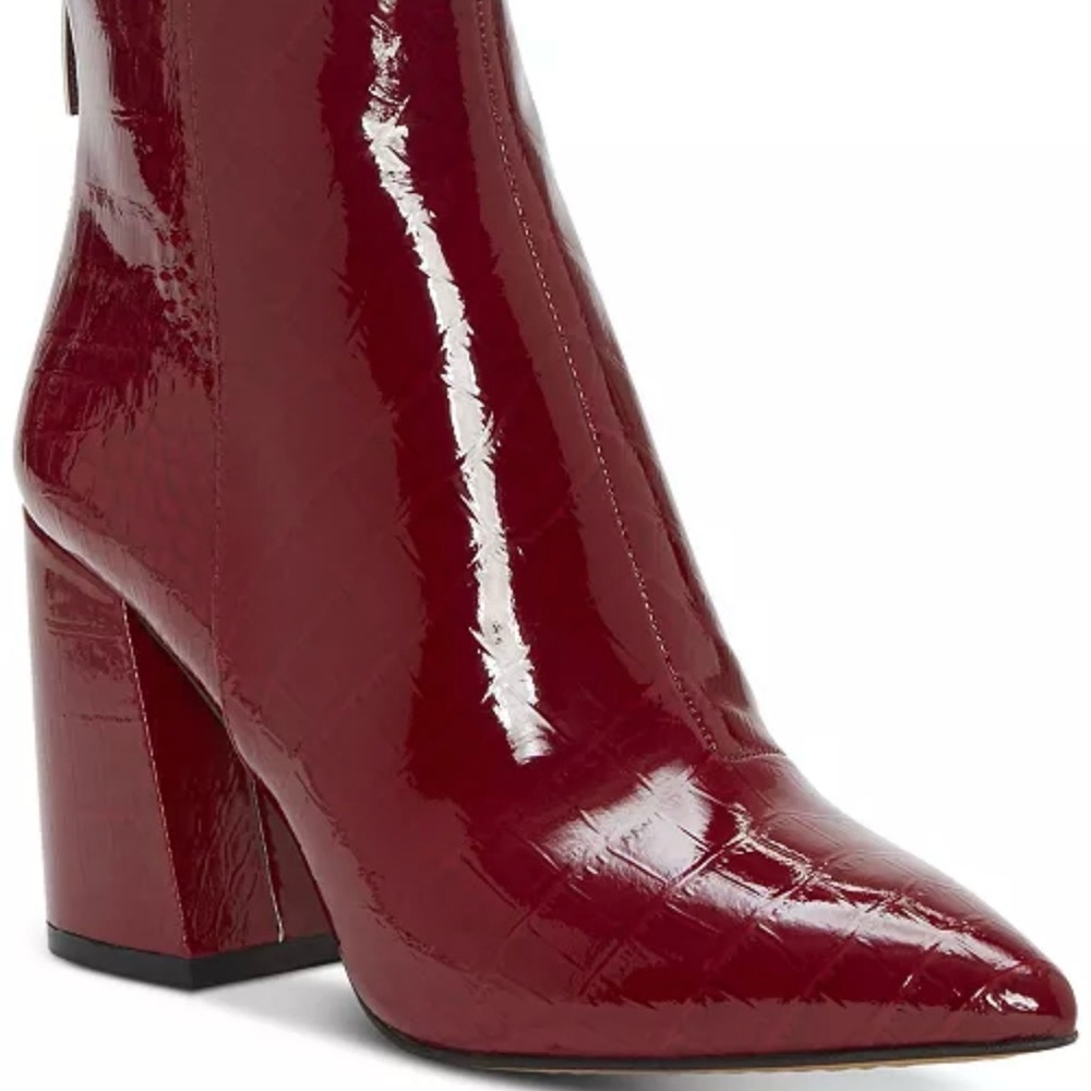 Vince Camuto Glossy Red Ankle Boots